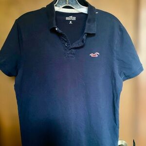 Hollister Classic Dark Blue Advanced Stretch Polo Shirt. Size medium
